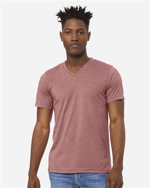 BELLA + CANVAS - Unisex Heather CVC V-Neck Tee - 3005CVC