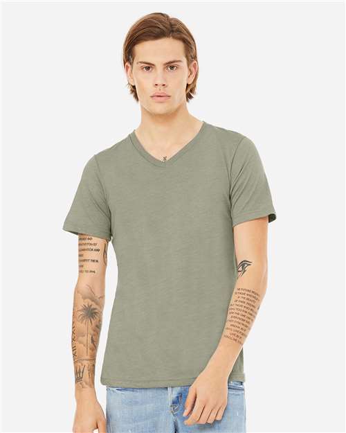 BELLA + CANVAS - Unisex Heather CVC V-Neck Tee - 3005CVC